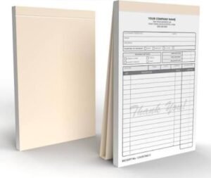 1,000 Invoices 1/2 Carta NCR Papel Autopasante en Bloks (WRAP ARROUND)